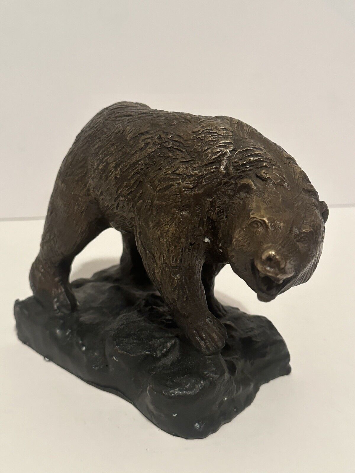 Bronze Electroplated Resin Grizzley Bear Figurine