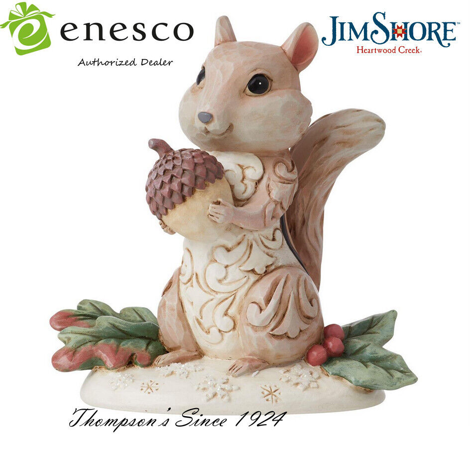 Enesco Jim Shore White Woodland Chipmunk Holding Acorn  #6012687 NIB