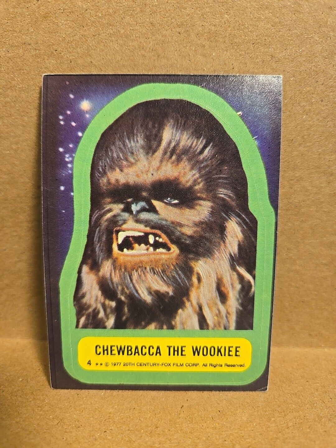 Vintage 1977 Topps Star Wars Sticker #4 Chewbacca The Wookiee EXCELLENT 