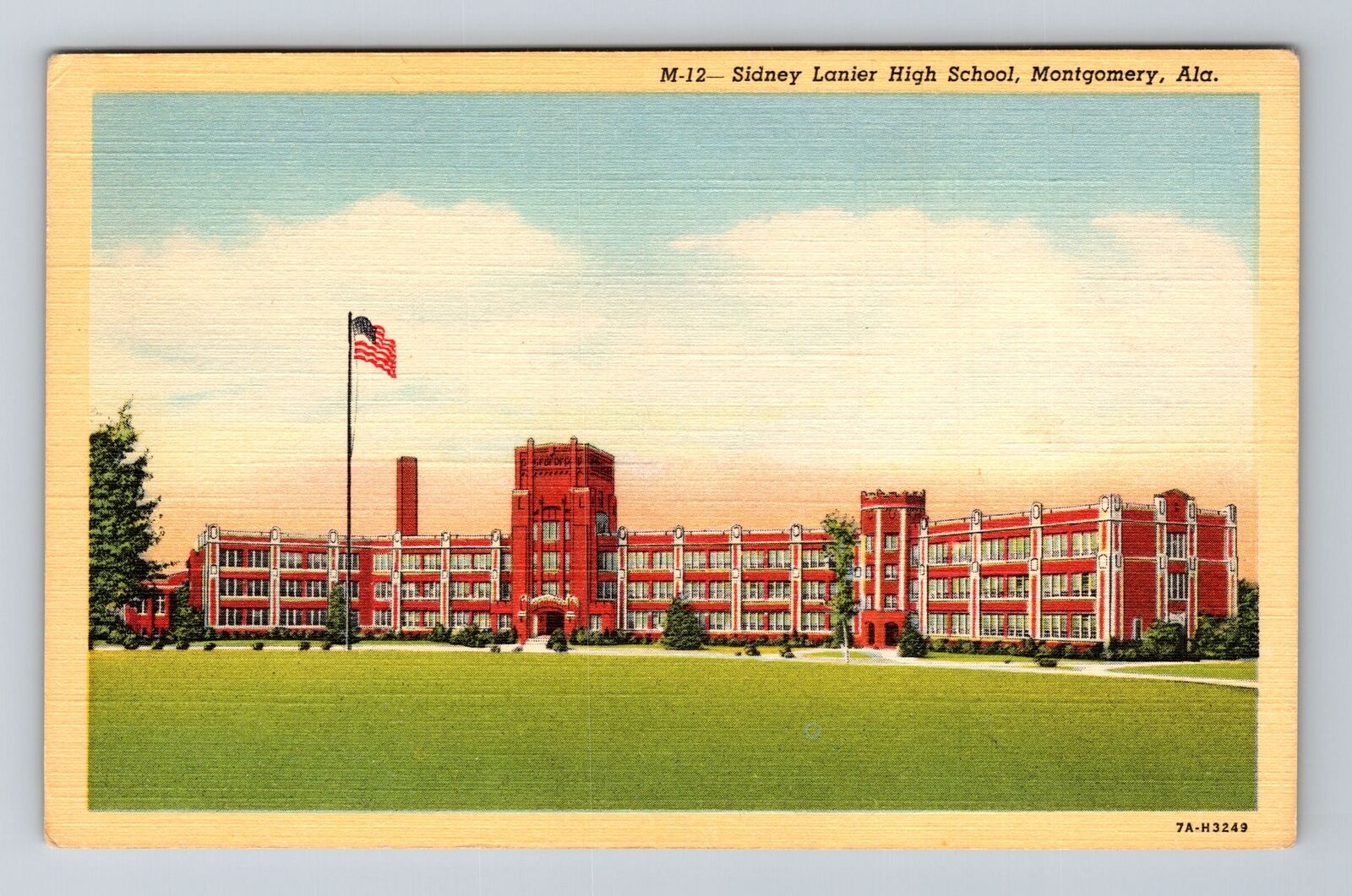 Montgomery AL-Alabama, Sidney Lanier High School, Antique Vintage Postcard