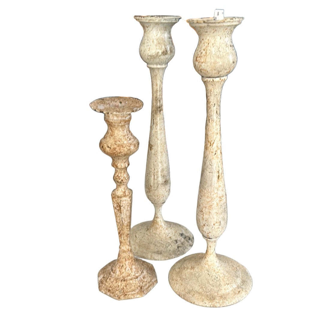 Set of 3 candle holders - metal