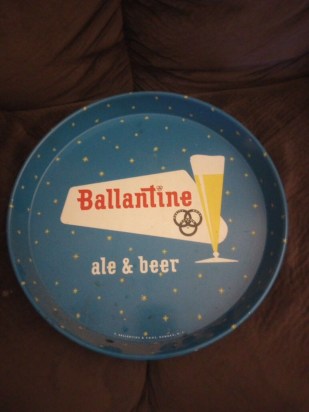 Early 1960’s Ballantine Ale & Beer Metal Serving Tray