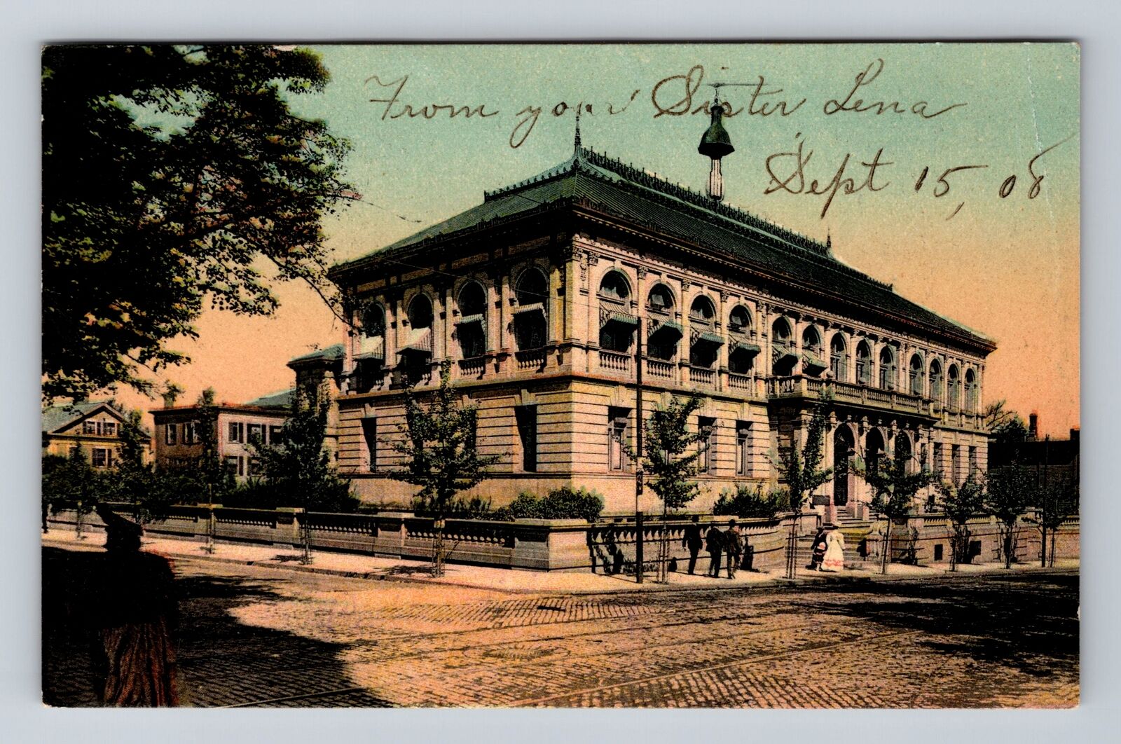 Providence RI-Rhode Island, Providence Public Library, Antique Vintage Postcard