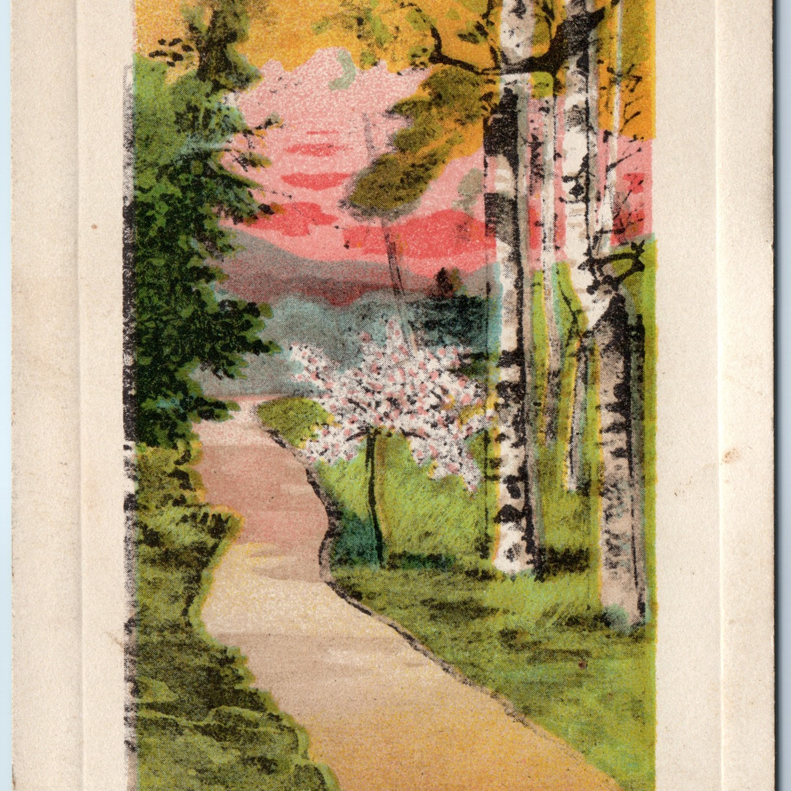 c1910s John Winsch Back Colorful Art Litho Trail Nature Path Walk Postcard A244