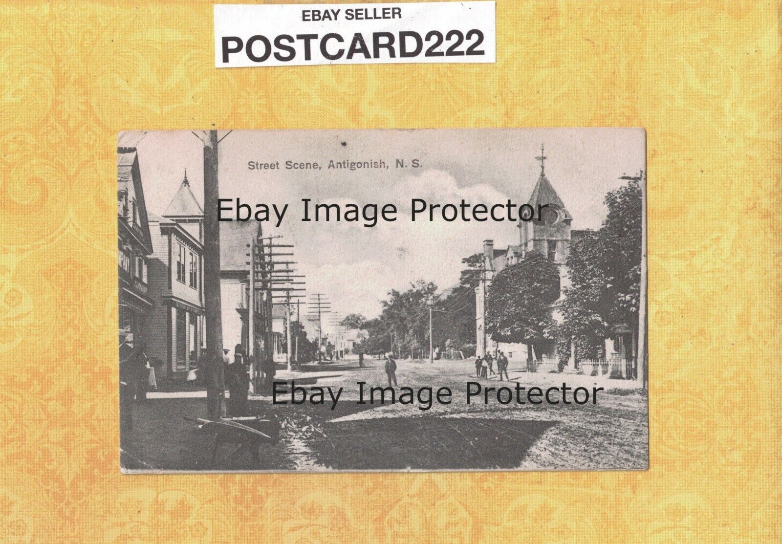 X Canada Nova Scotia 1907 antique postcard ANTIGONISH STREET SCENE BUILDINGS 
