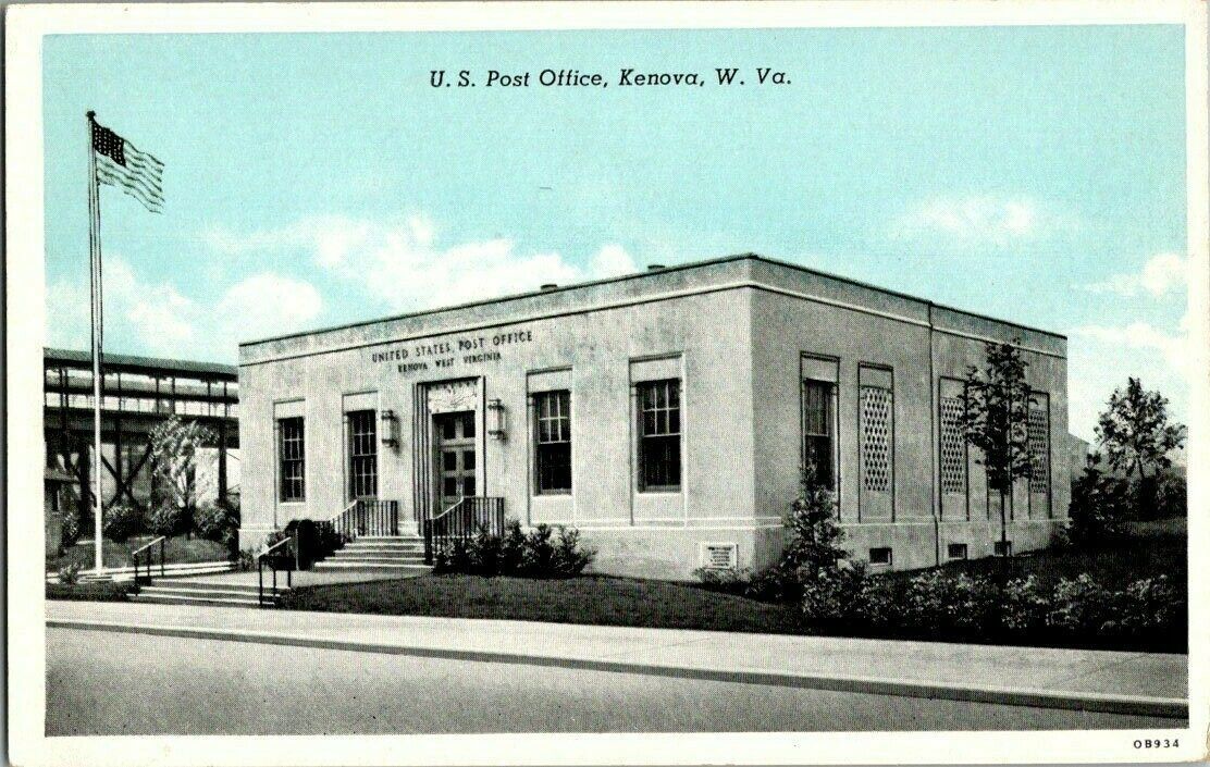 1930'S. KENOVA, W VA. U.S. POST OFFICE. POSTCARD.