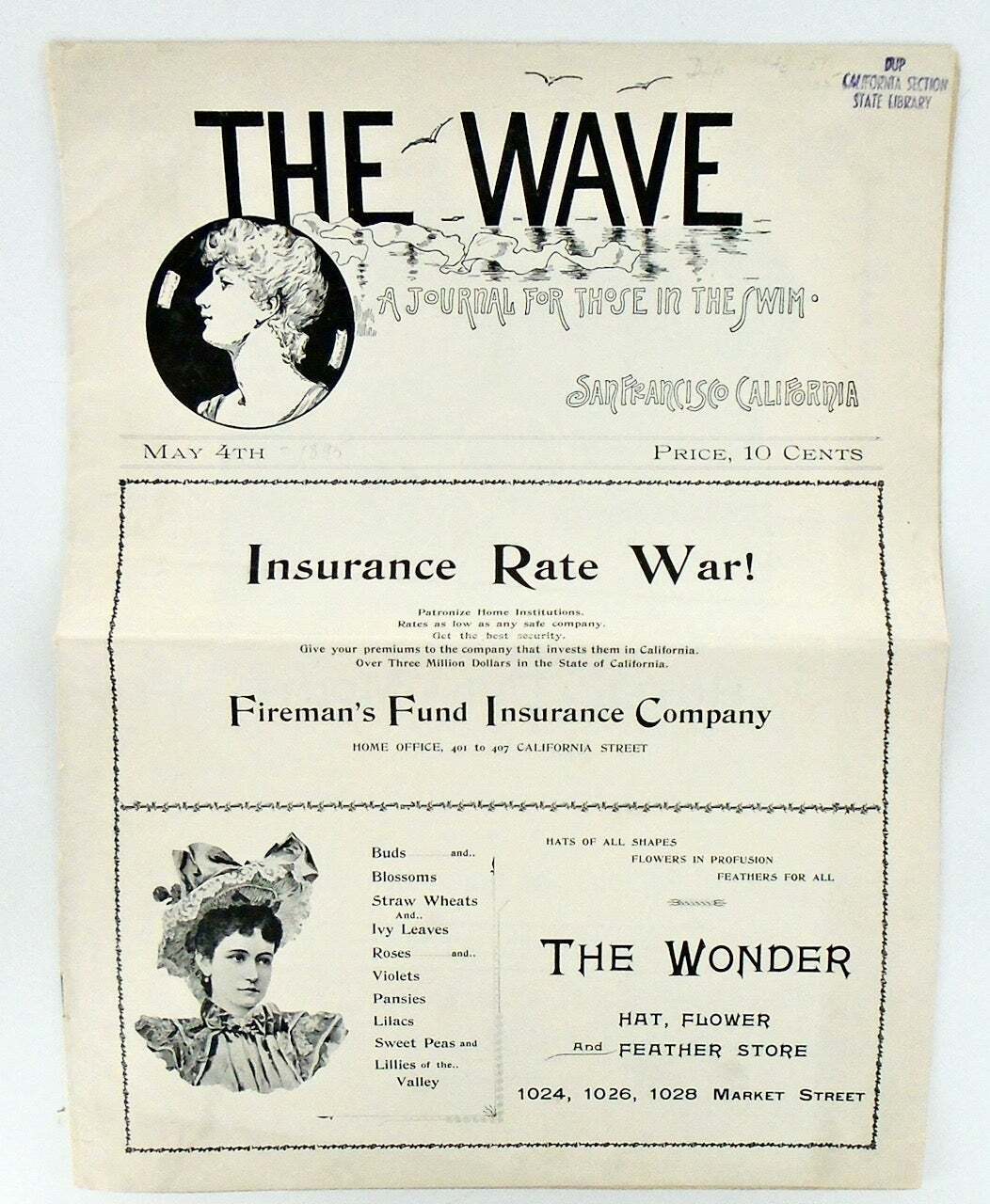 1895 THE WAVE MAGAZIINE A JOURNAL FOR THOSE IN THE SWIM / May 4, 1895