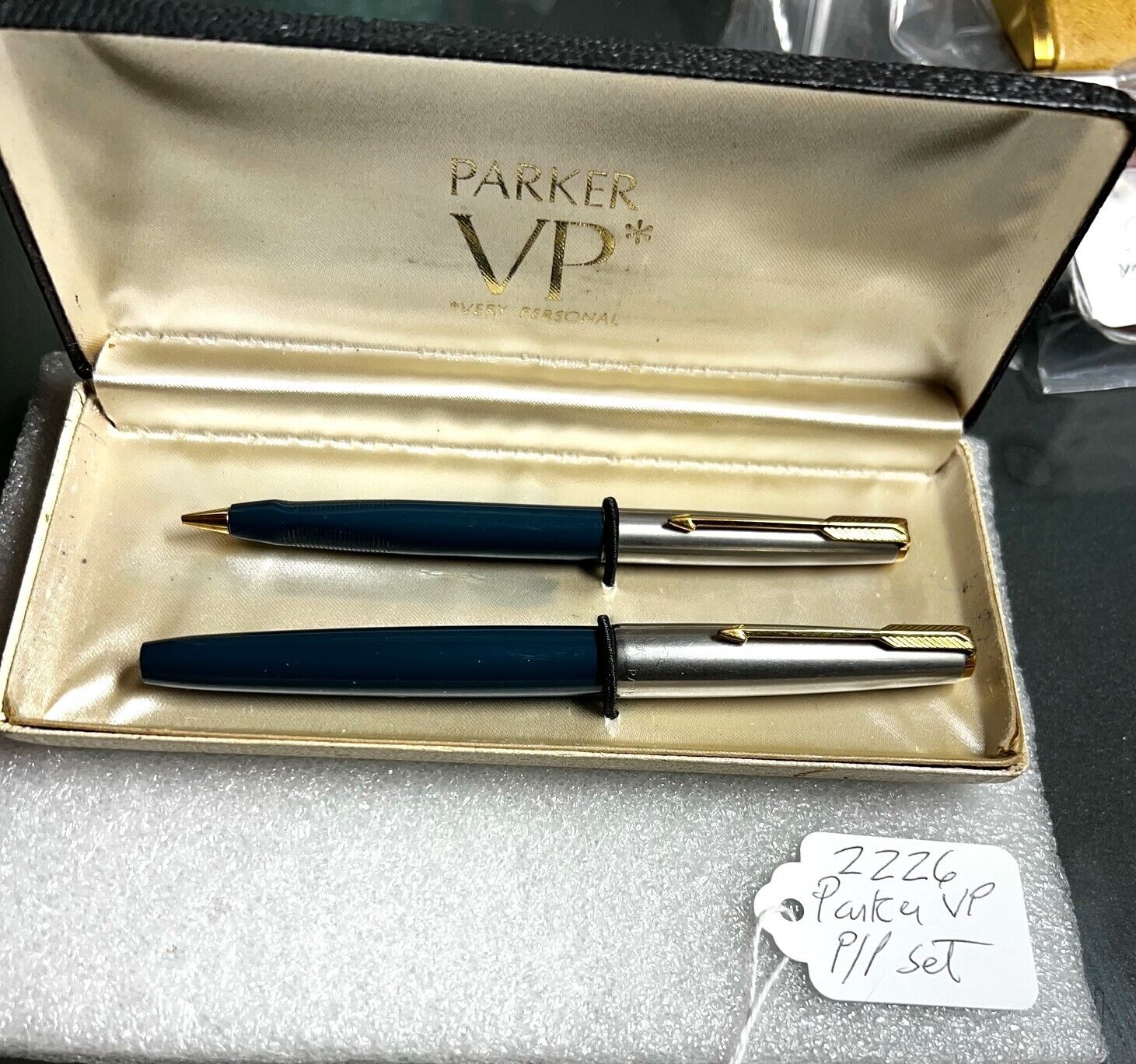 1950\'s Parker VP Blue pen/pencil set in original case