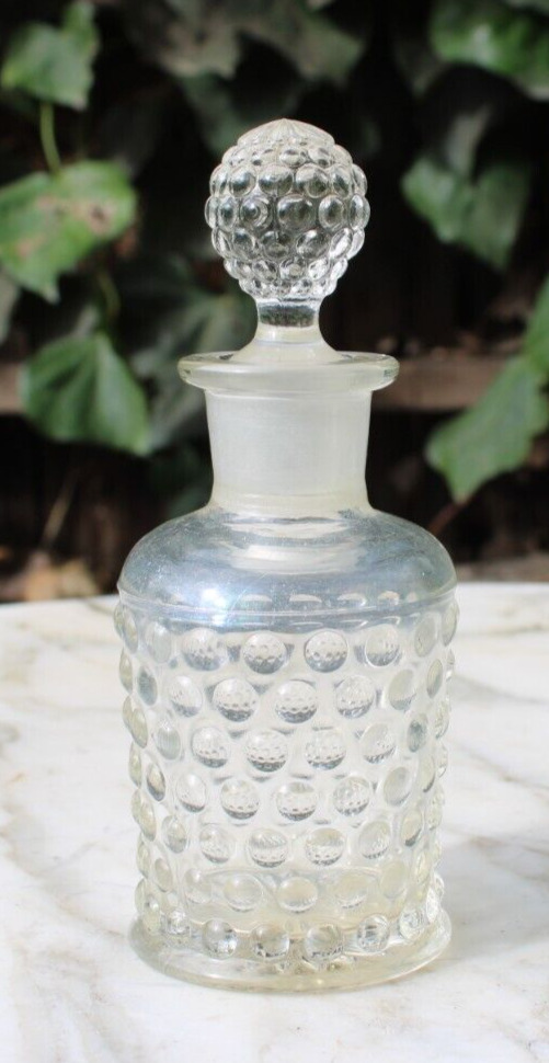 Vintage DUNCAN MiLLER Clear HOBNAIL GLASS 1000 EYES Perfume Bottle+Stopper