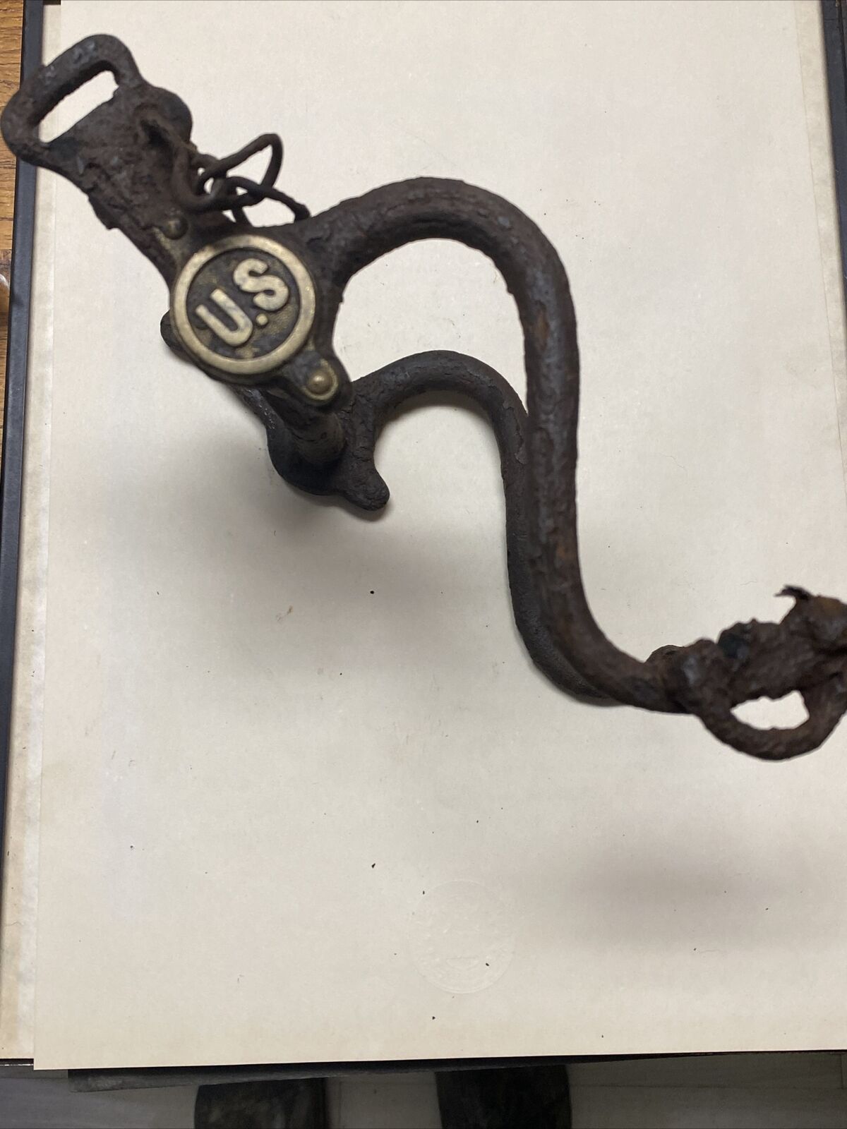 Antique Model 1859 U.S. Civil War Cavalry Military Horse Bridle Ring Bit US Boss