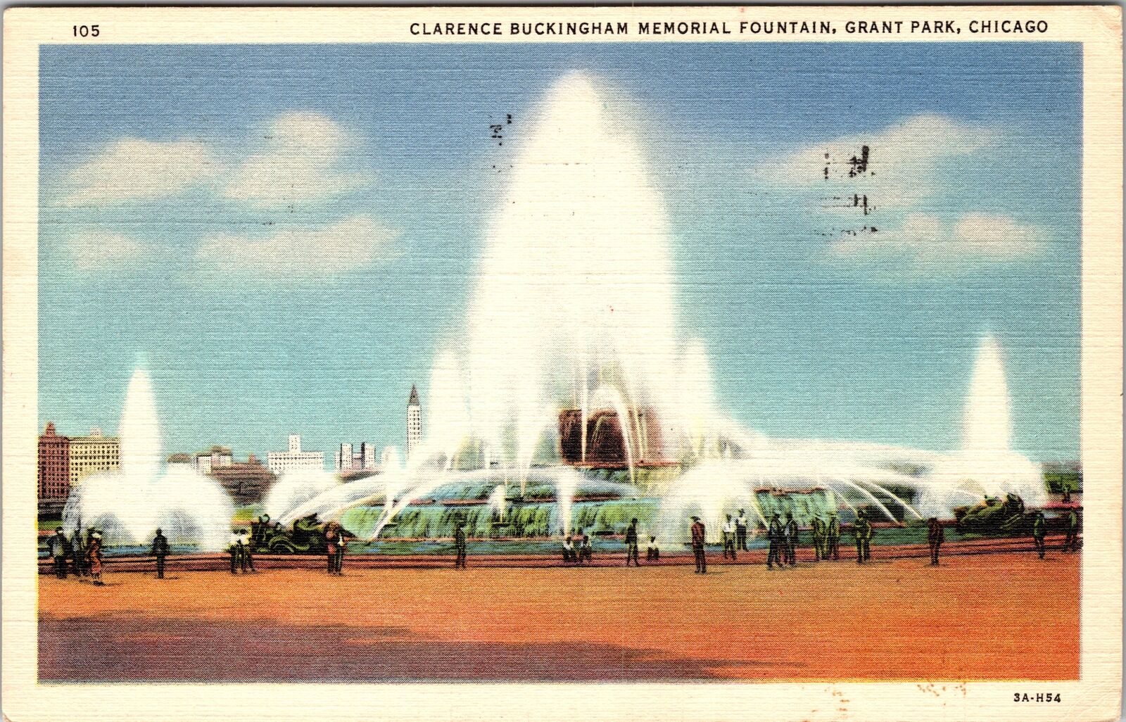 Grant Park IL-Illinois, Clarence Buckingham Memorial, Vintage Postcard