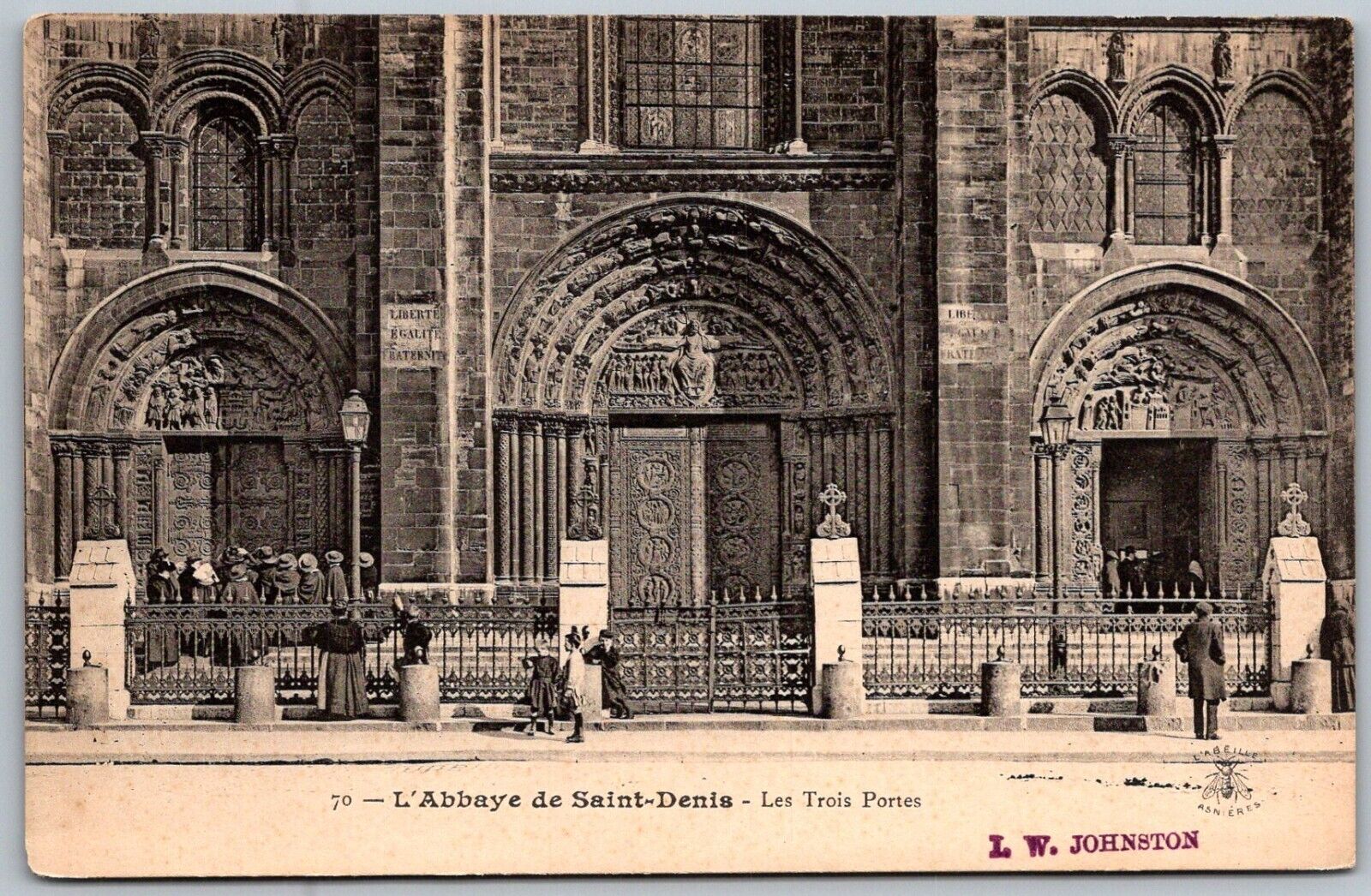 Saint Denis France c1910 Postcard L\'Abbaye Abbey Les Trois Portes Three Doors