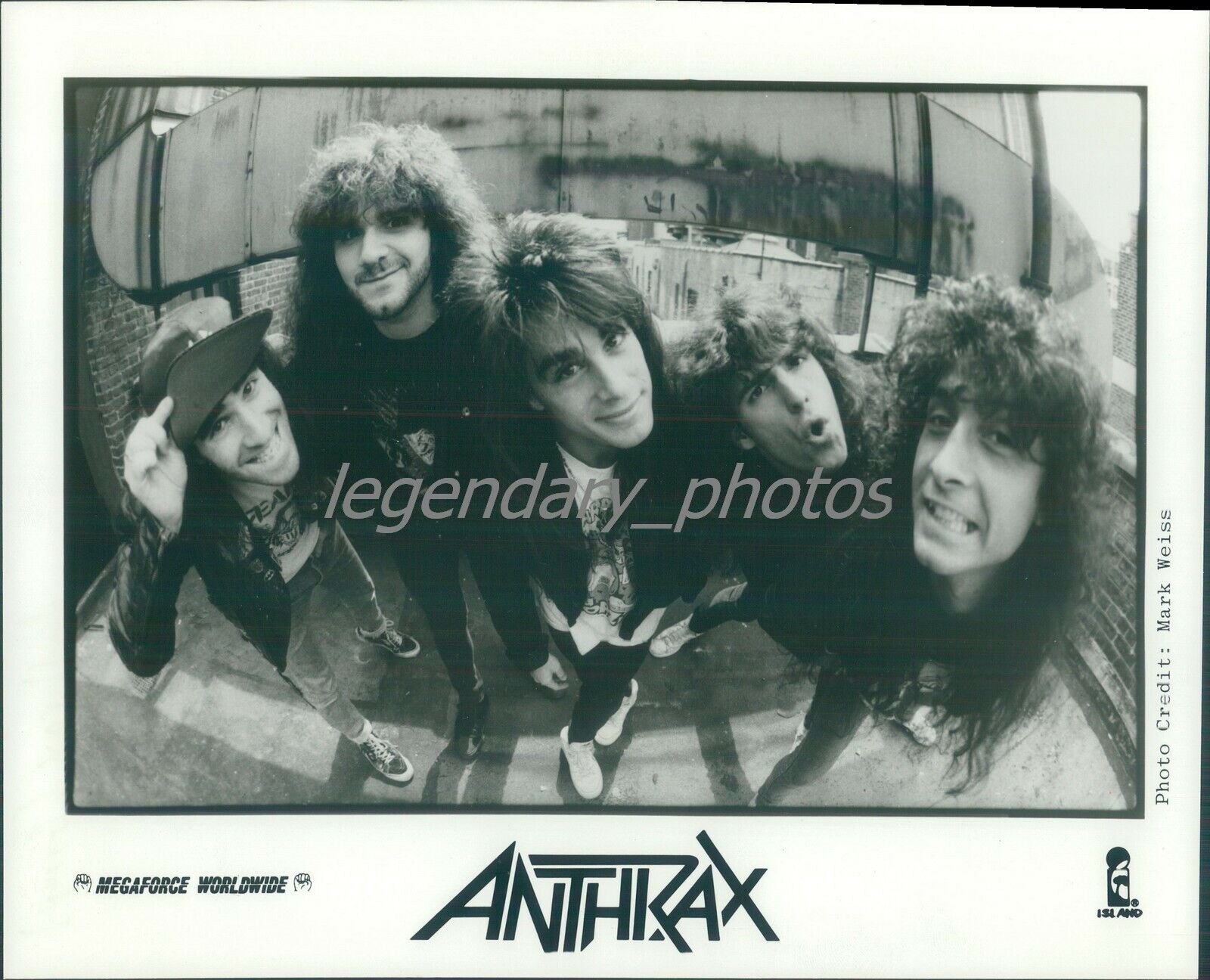 1980s Portrait of Heavy Metal Band Anthrax Original News Service Photo