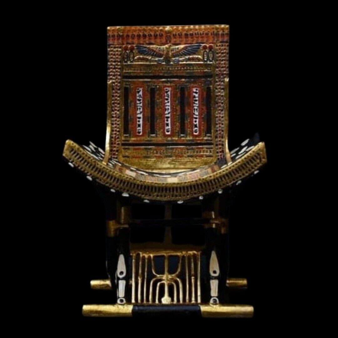 RARE ANCIENT EGYPTIAN ANTIQUE Golden Throne Chair for Pharaonic King Tutankhamun
