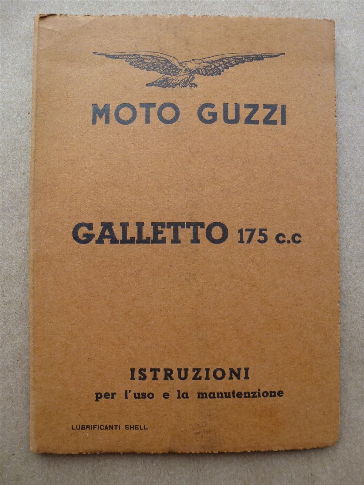 Moto Guzzi motorcycle Motociclo Galletto 175 c.c. Instruction manual 1953 June