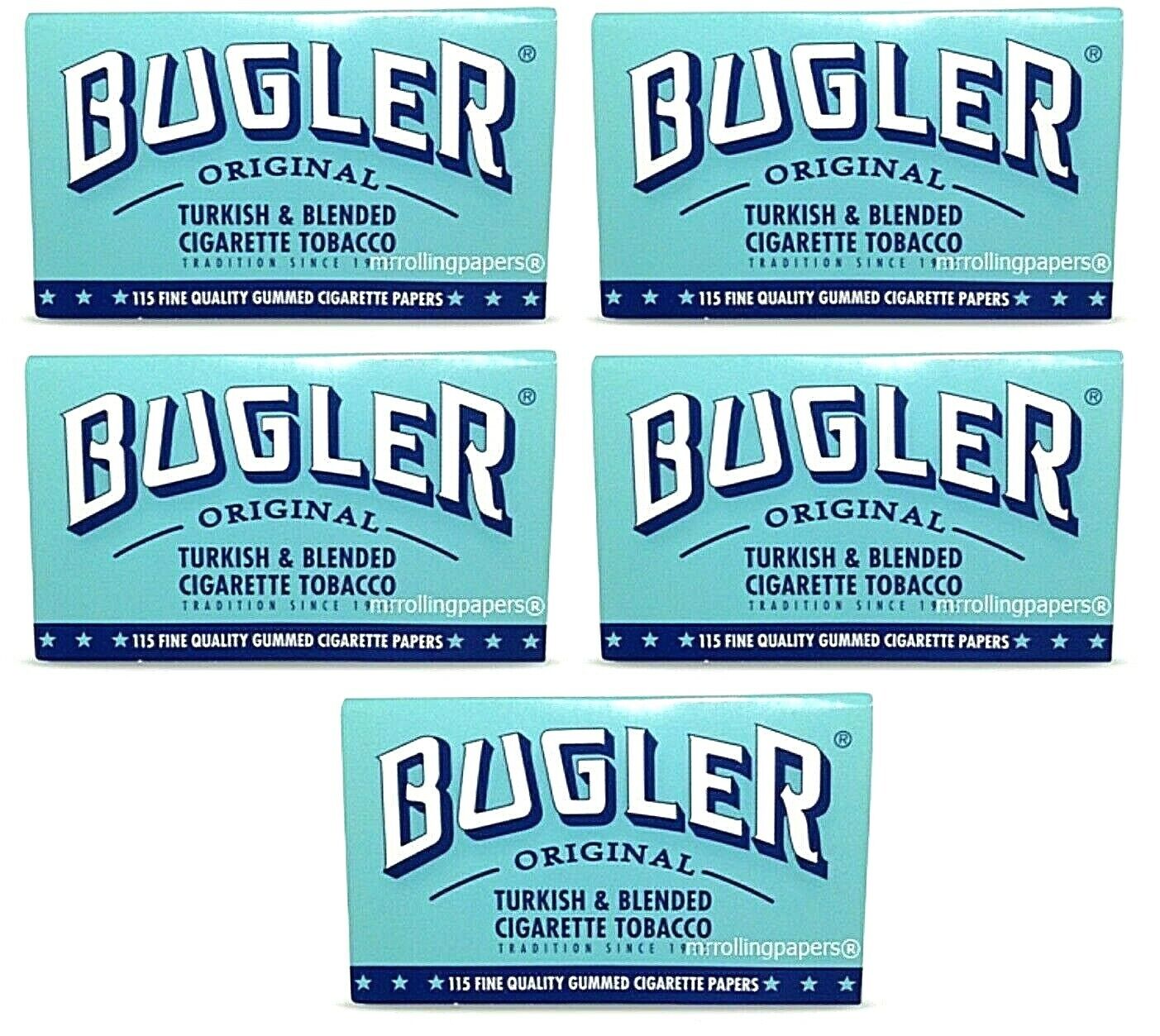 5x Bugler Rolling Papers Single Wide RYO 115 Papers/Pack *USA Shipped*