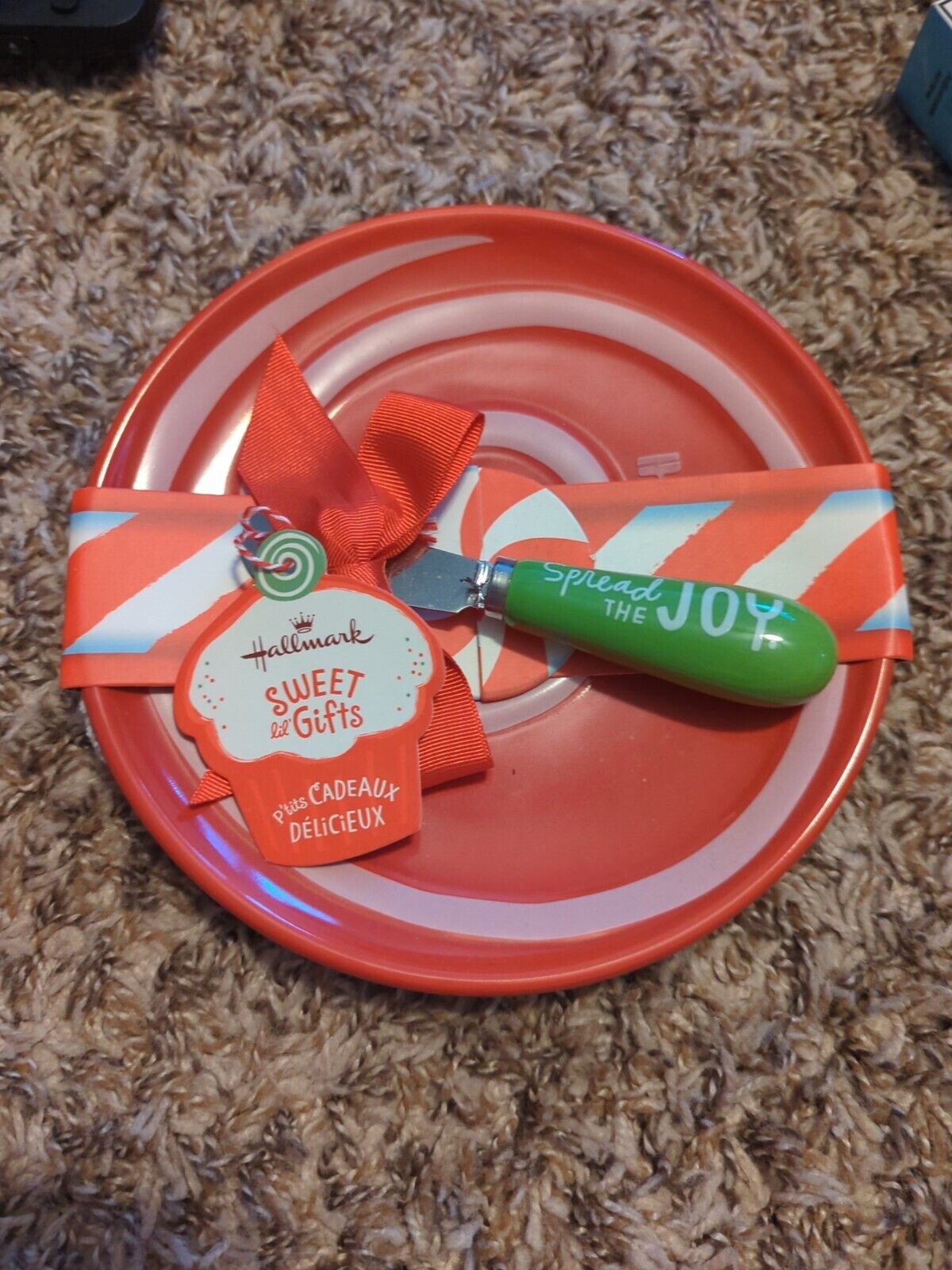 Hallmark Spread The Joy Holiday Plate With Spreader Knife