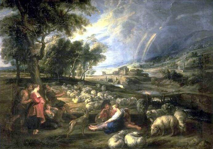 Art Oil painting Landscape-with-Rainbow-Peter-Paul-Rubens-Oil-Painting art