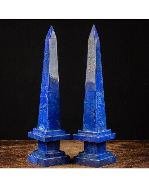Marble Obelisk Vintage 2 Monumental Obelisks Lapis Lazuli Garden Decor Gift