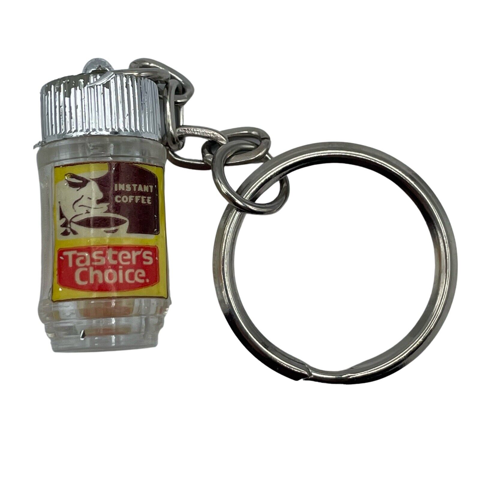 Vintage Tasters Choice Coffee Mini Plastic Jar Charm Keychain