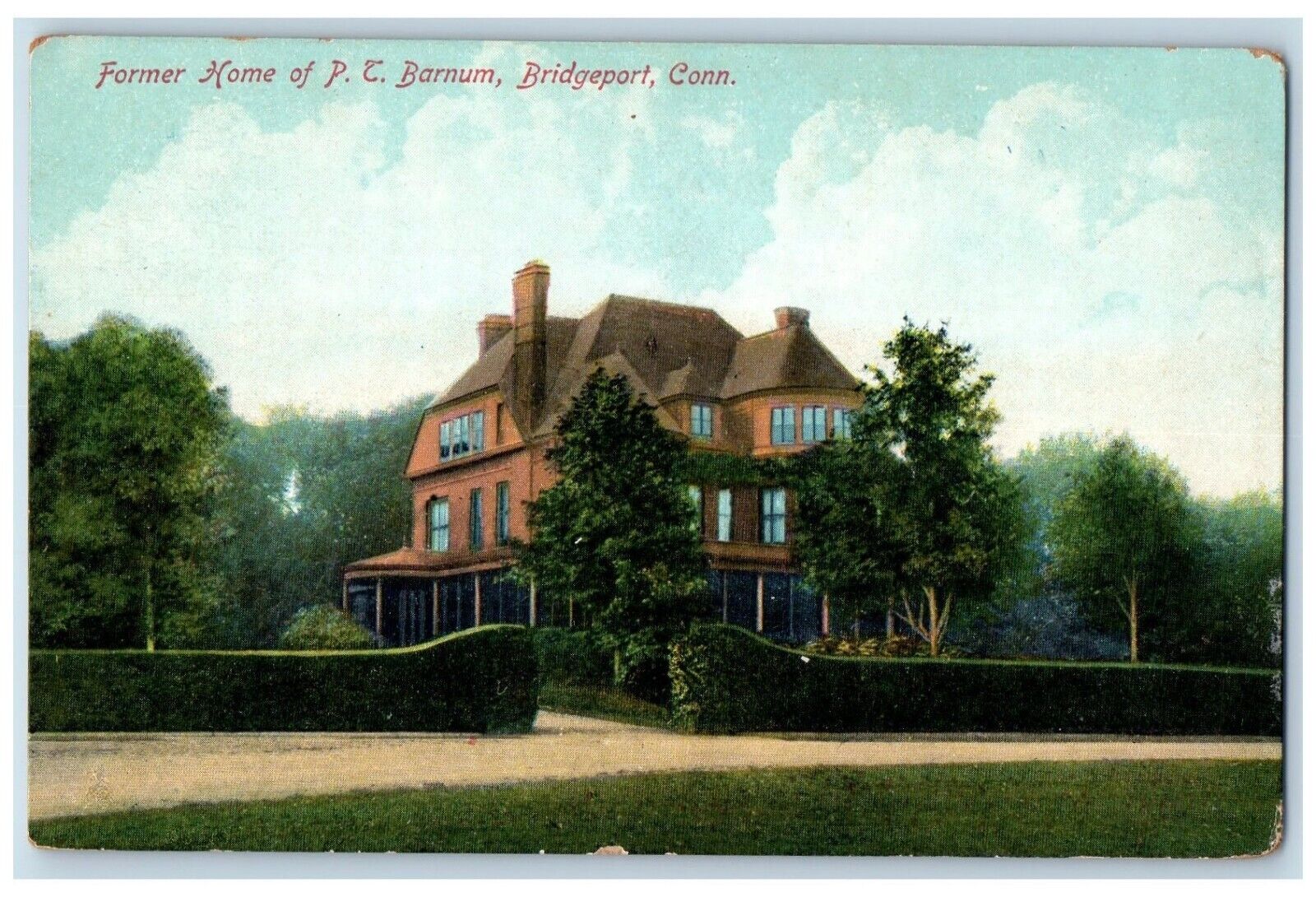 c1910\'s Former Home Of P. T. Barnum Bridgeport Connecticut CT Antique Postcard