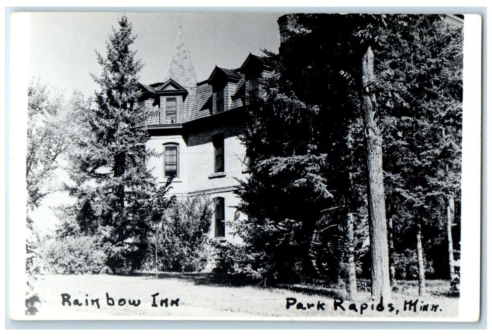 c1950's Rainbow Inn Hotel Park Rapids Minnesota MN RPPC Photo Vintage Postcard
