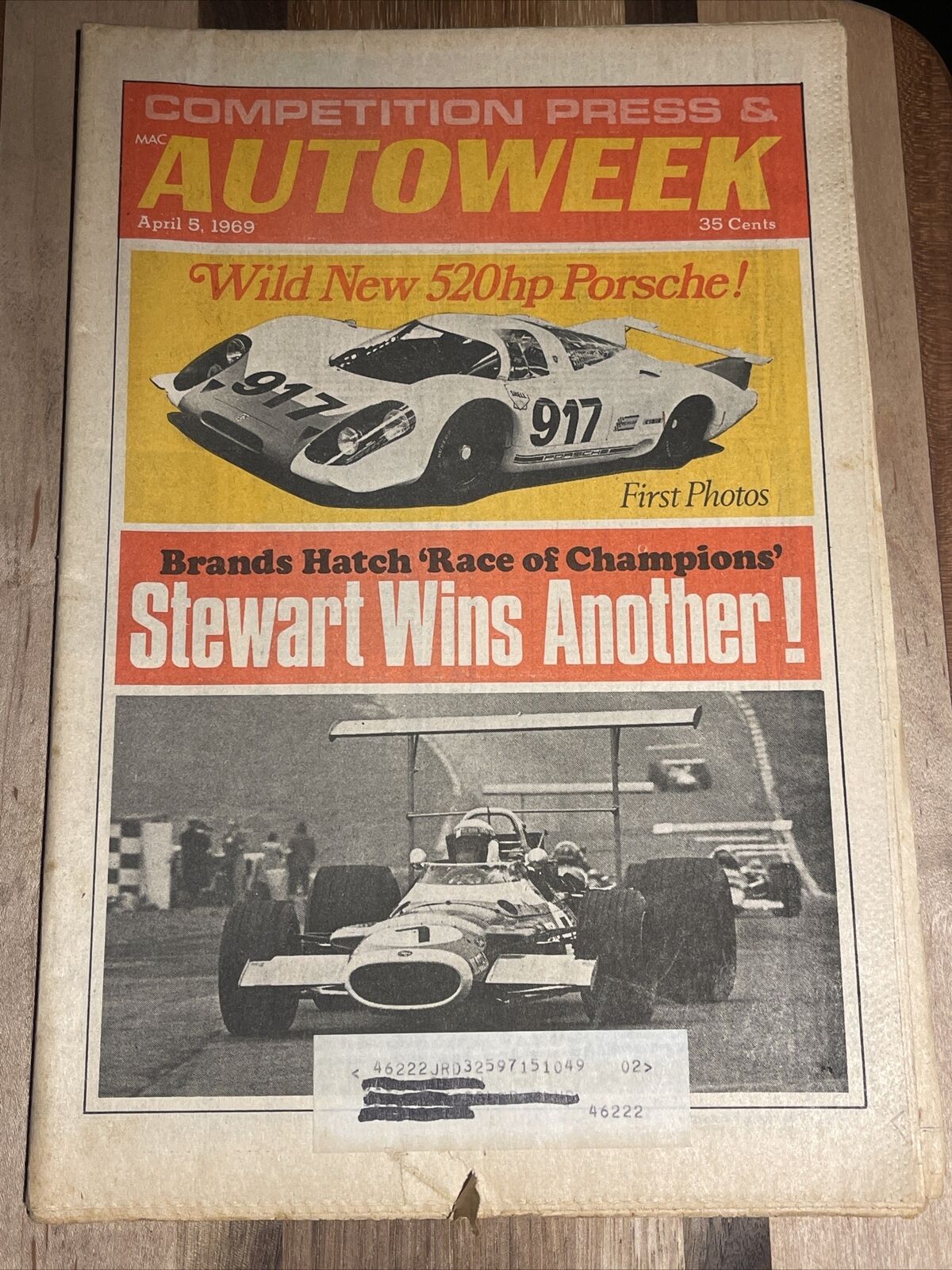 1969 Competition Press and Autoweek News, Jackie Stewart Wins Brands Hatch Cover