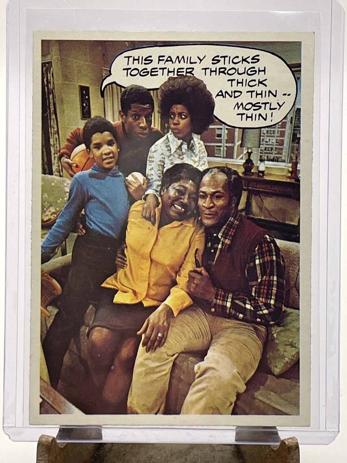Good Times 1975 TOPPS CARD 26 ‘This Family Sticks Together Through Thick And…’