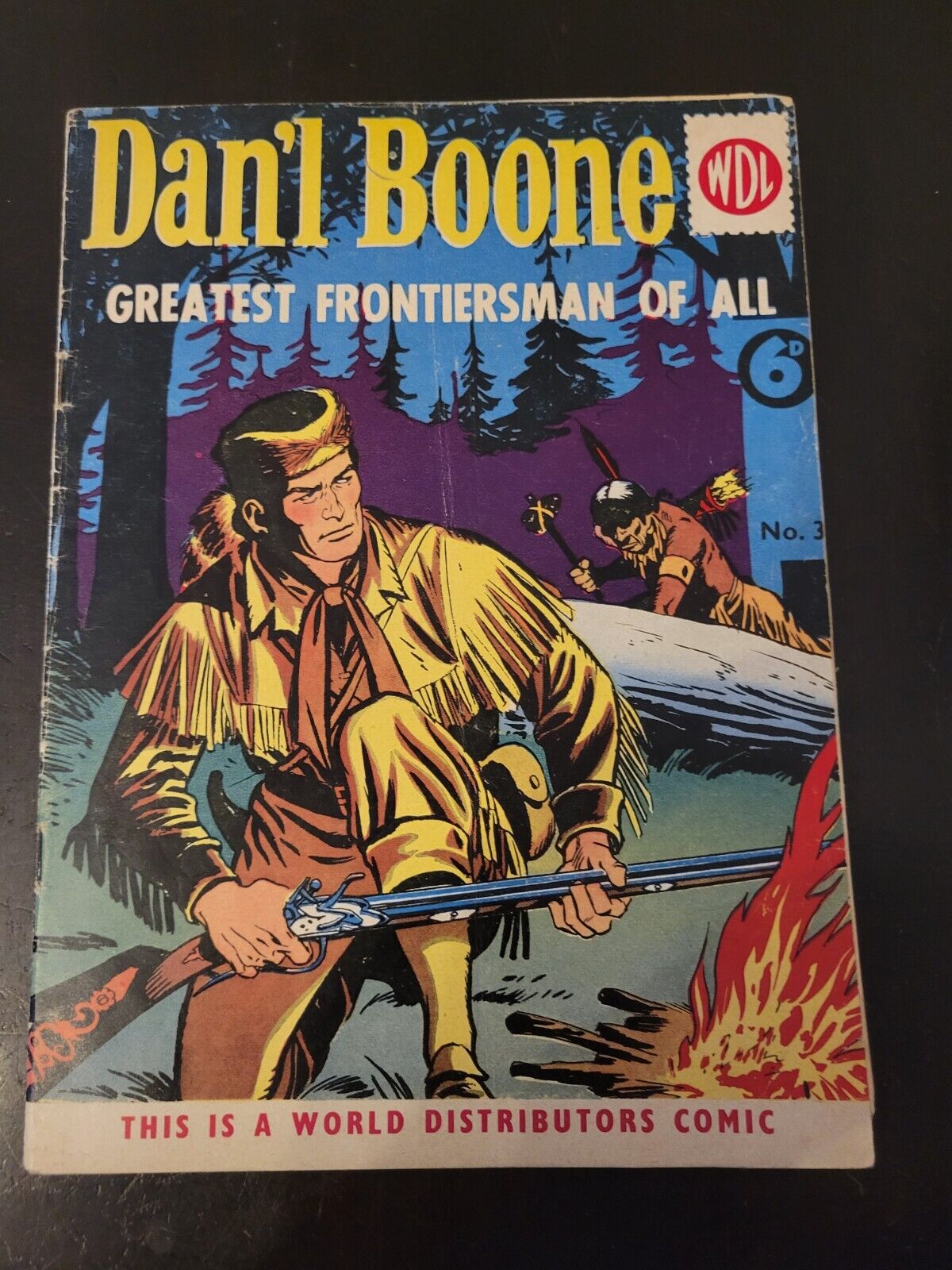 Dan\'l Boone #3 Golden Age Rare WDL Comic 1955 Mid Grade Frontier Western 