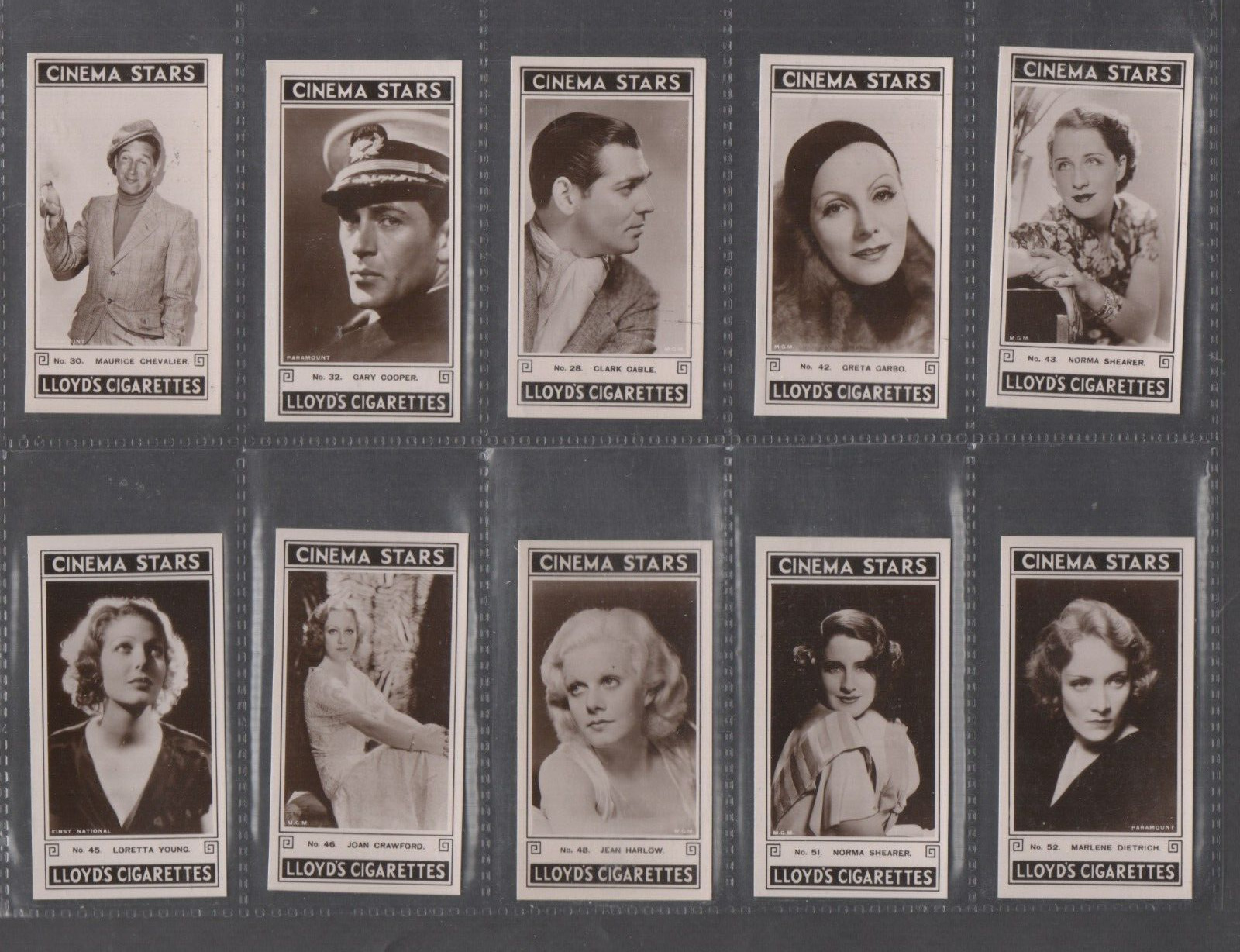 LLOYD SET:  CINEMA STARS  (28 - 54)   1935