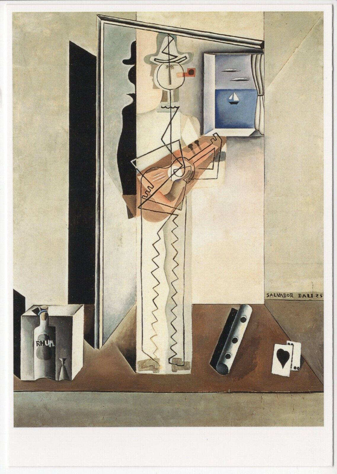 Salvador Dali Large Harlequin With Flute Art Postcard - Surrealism