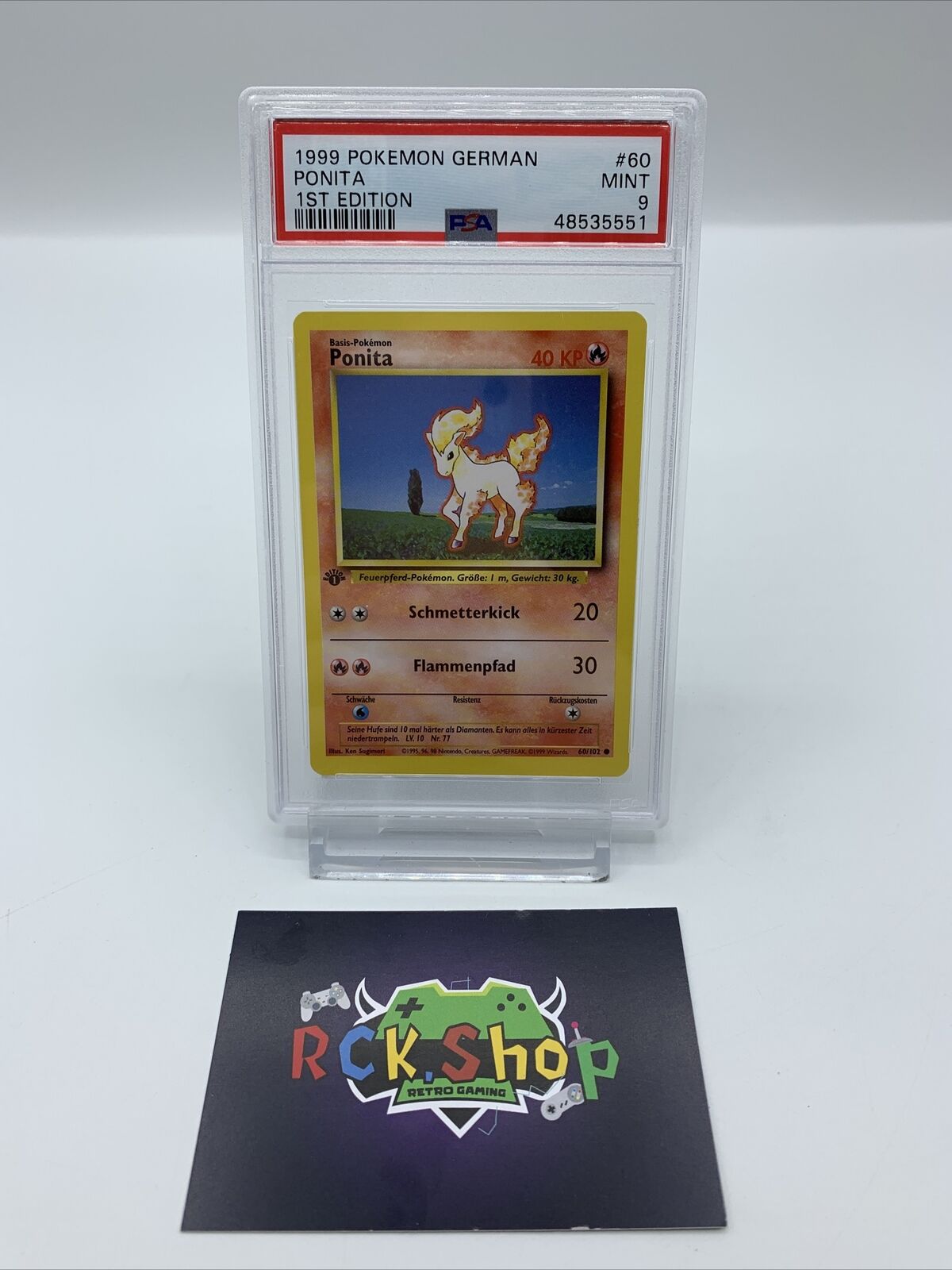 Pokemon Card - PSA 9 - Ponita 60/102 1st Edition - Base Base Set 1999 - MINT