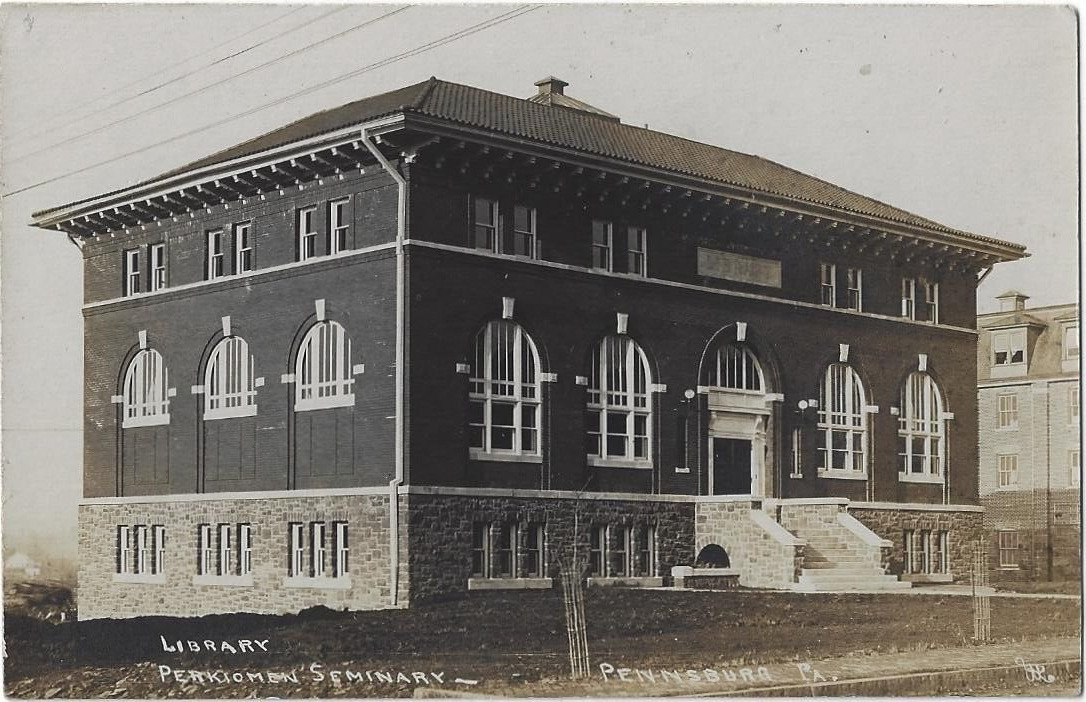 PENNSBURG, PA.~RPPC~REAL PHOTO~PERKIOMEN SEMINARY LIBRARY~UNPOSTED~1907/15