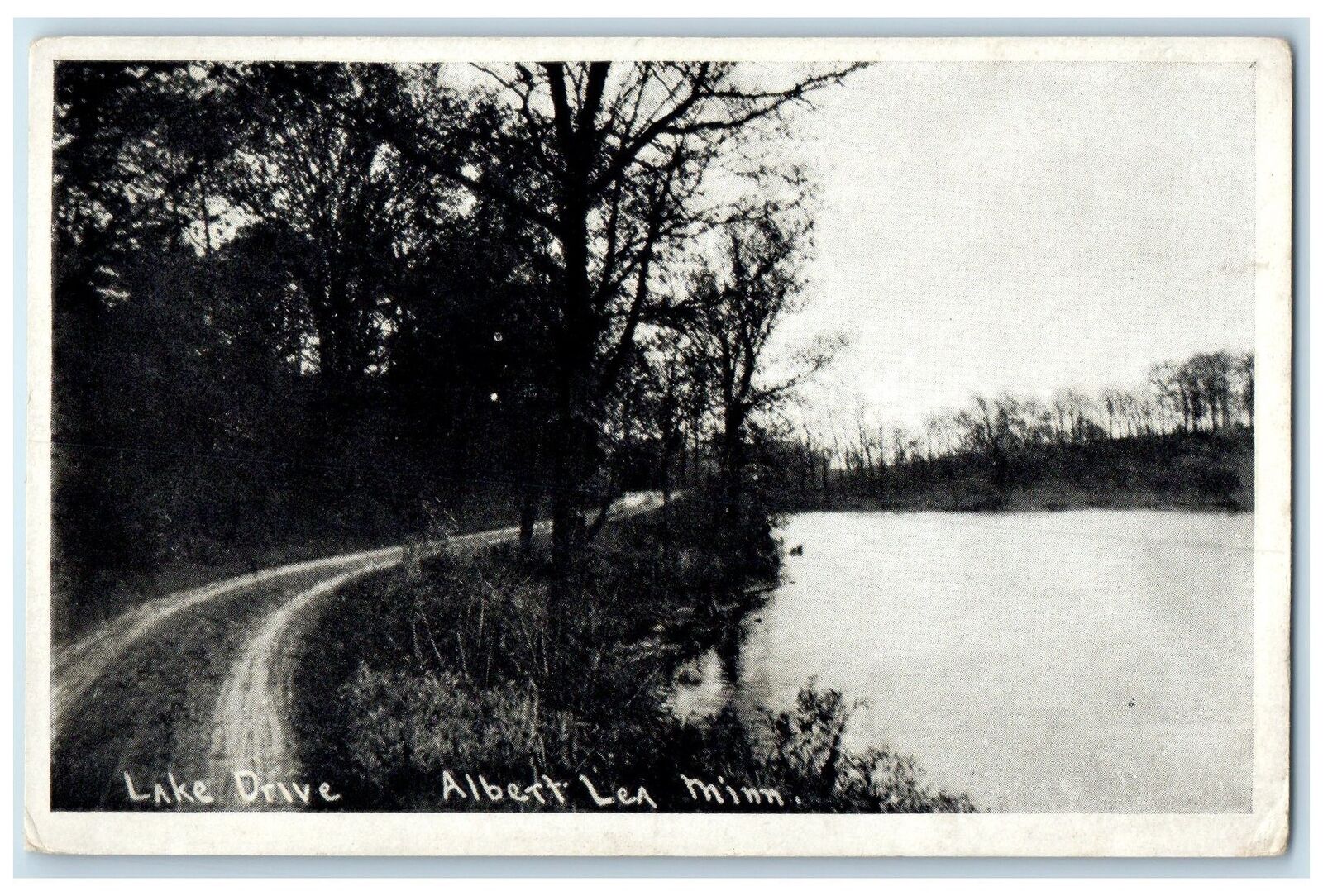 1912 Scenic View Of Lake Drive Albert Lea Minnesota MN Posted Vintage Postcard