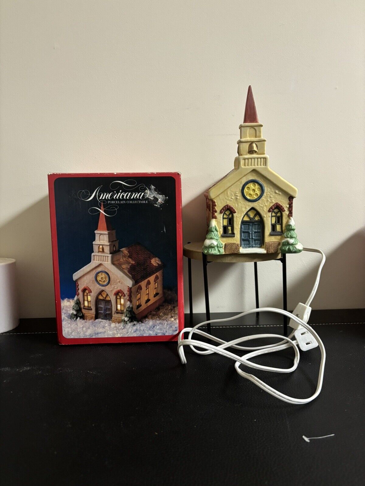 Americana Porcelain Collectable 1991 Christmas Decoration St Mary’s Church WORKS