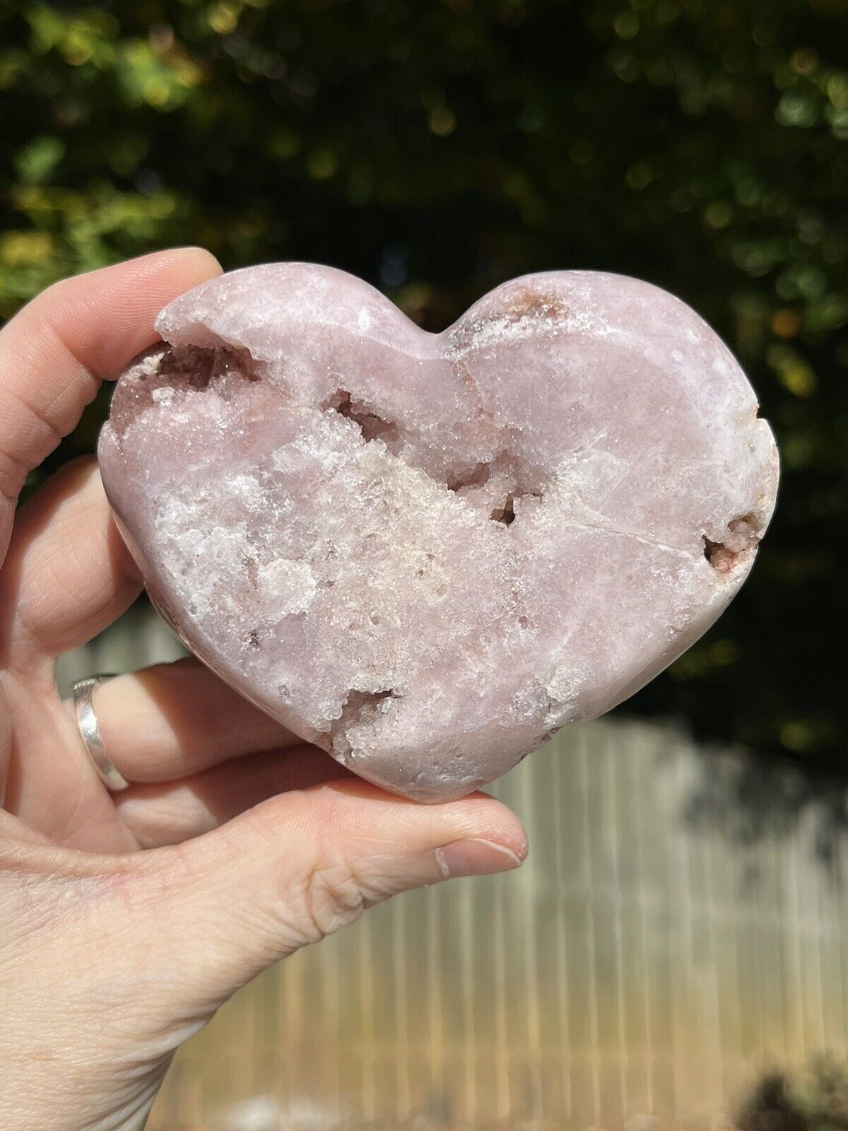 Pink Amethyst Druzy Heart - Crystal - 235g - 3.5 Inch