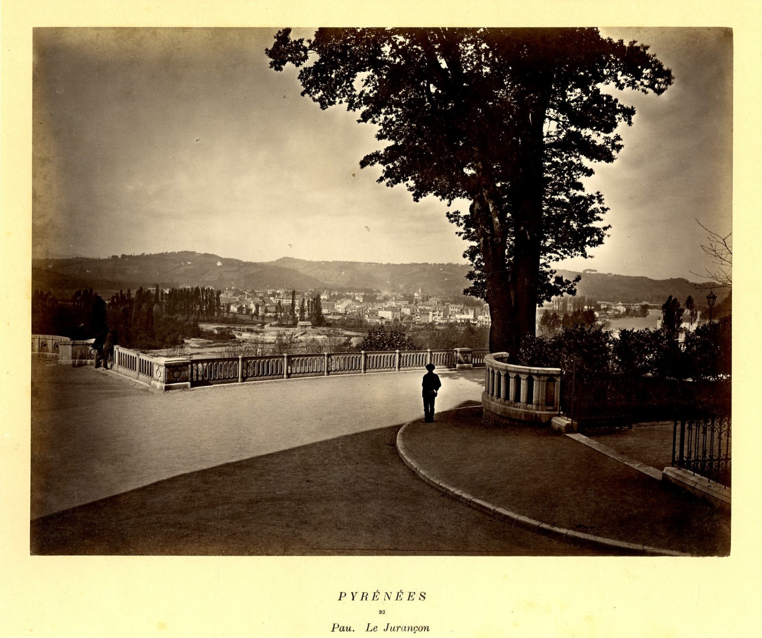 France, Pyrenees, Pau, Le Jurançon France. Vintage Albumen Print. Albu Print
