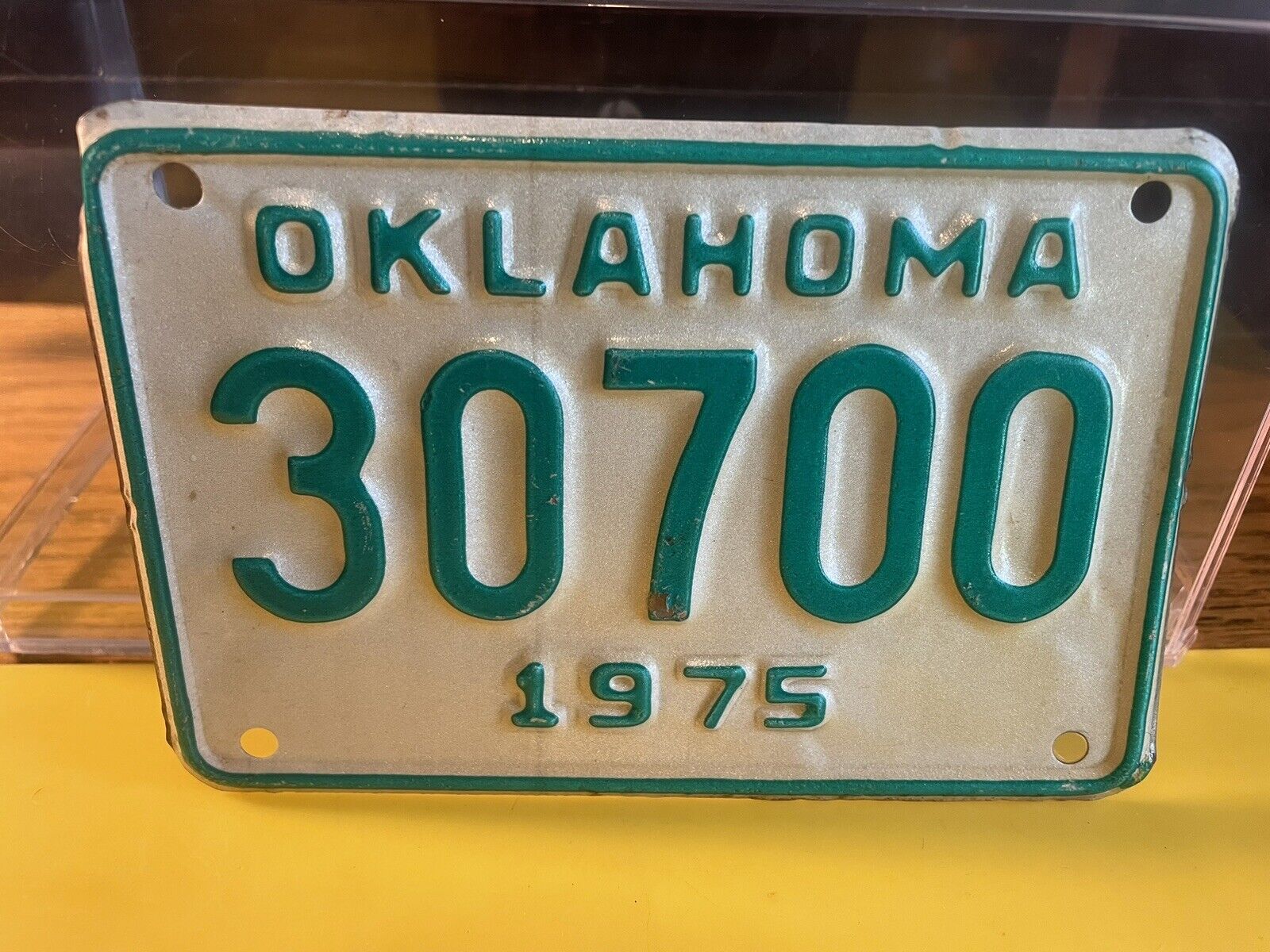 NATIVE AMERICAN OKLAHOMA COLLECTIBLE MOTORCYCLE LICENSE PLATE NEW RARE HTF