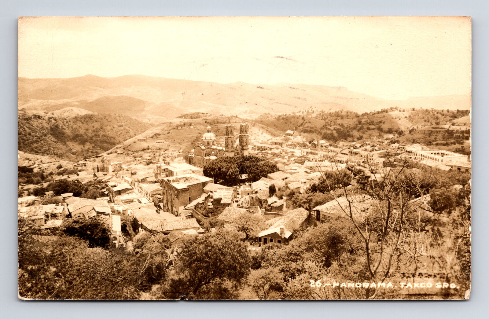 c1958 RPPC Aerial View of Taxco Mexico Taxco Real Photo Postcard