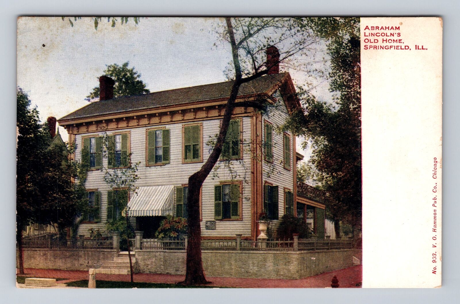 Springfield IL-Illinois, Abraham Lincoln\'s Old Home, Antique Vintage Postcard