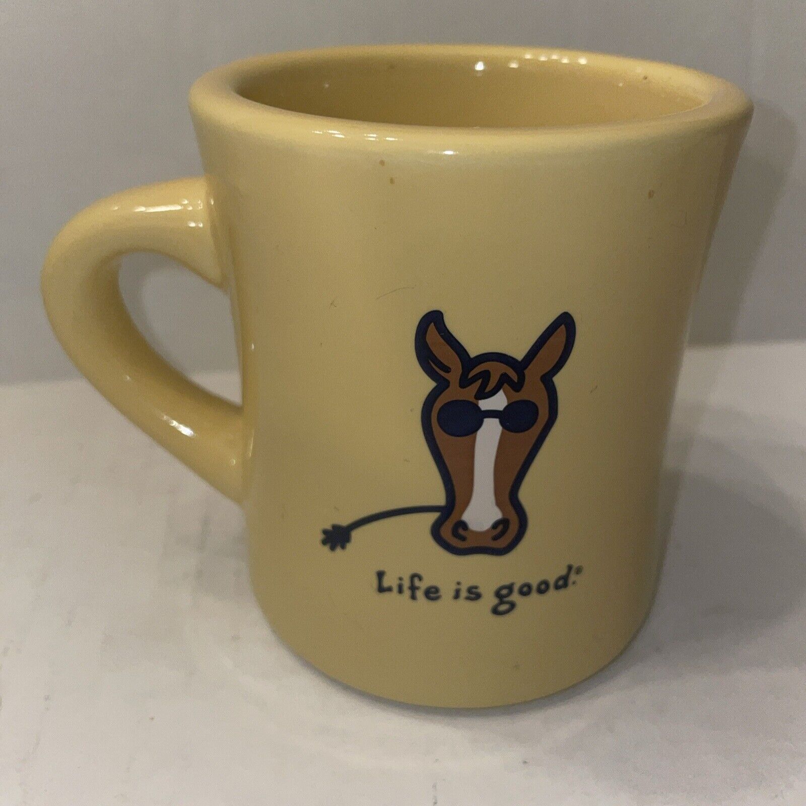 Life Is Good Horse Yellow Coffee Tea Mug Cup Do What You Like Like What You Do