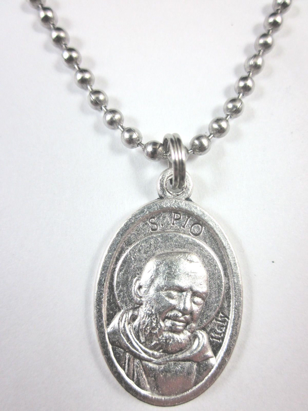 St Padre Pio Medal Italy Pendant Necklace 24\