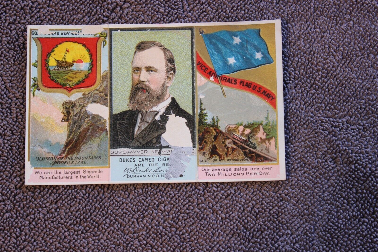 1880\'s N133 Duke State & territorial Governors tobacco card - New Hampshire