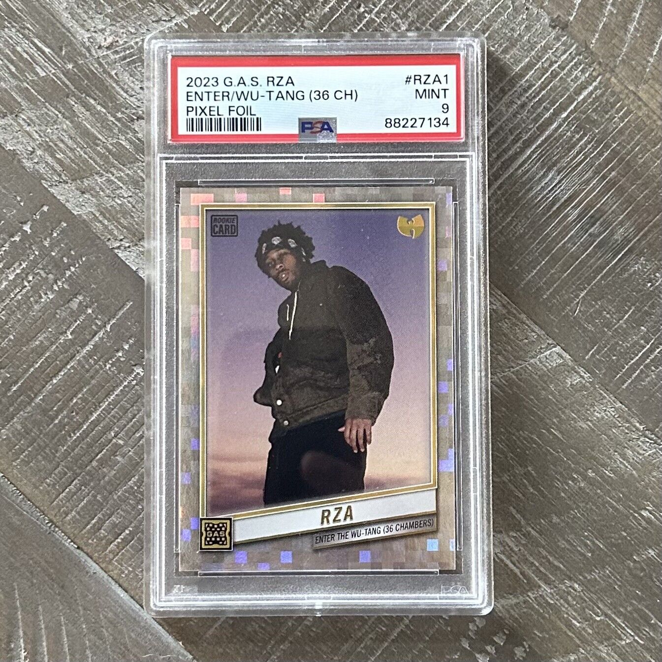 2023 G.A.S. Trading Cards RZA Wu-Tang / 25 Pixel Foil PSA 9 Mint