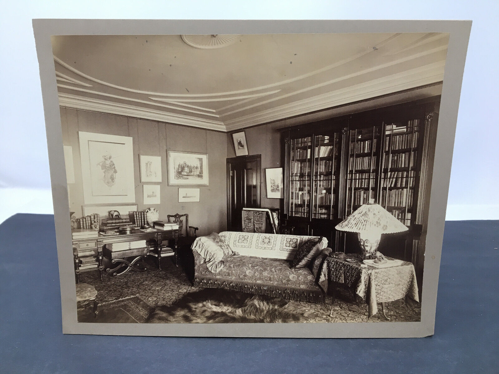 1900 Victorian Era Fancy Home Library Interior Design Architecture Photograph