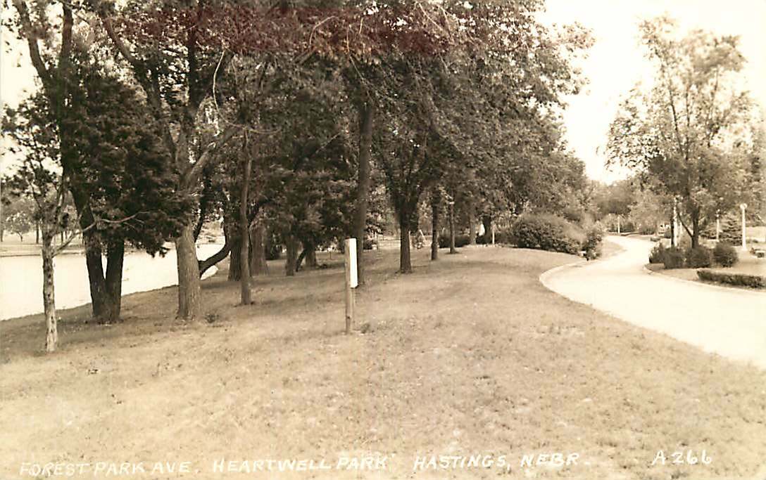 Real Photo Postcard Hartwell Park, Forest Park Ave, Hastings, Nebraska ca 1930s