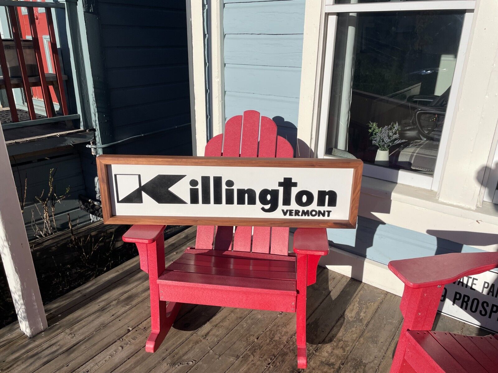 Very large old style Killington logo sign walnut wrapped