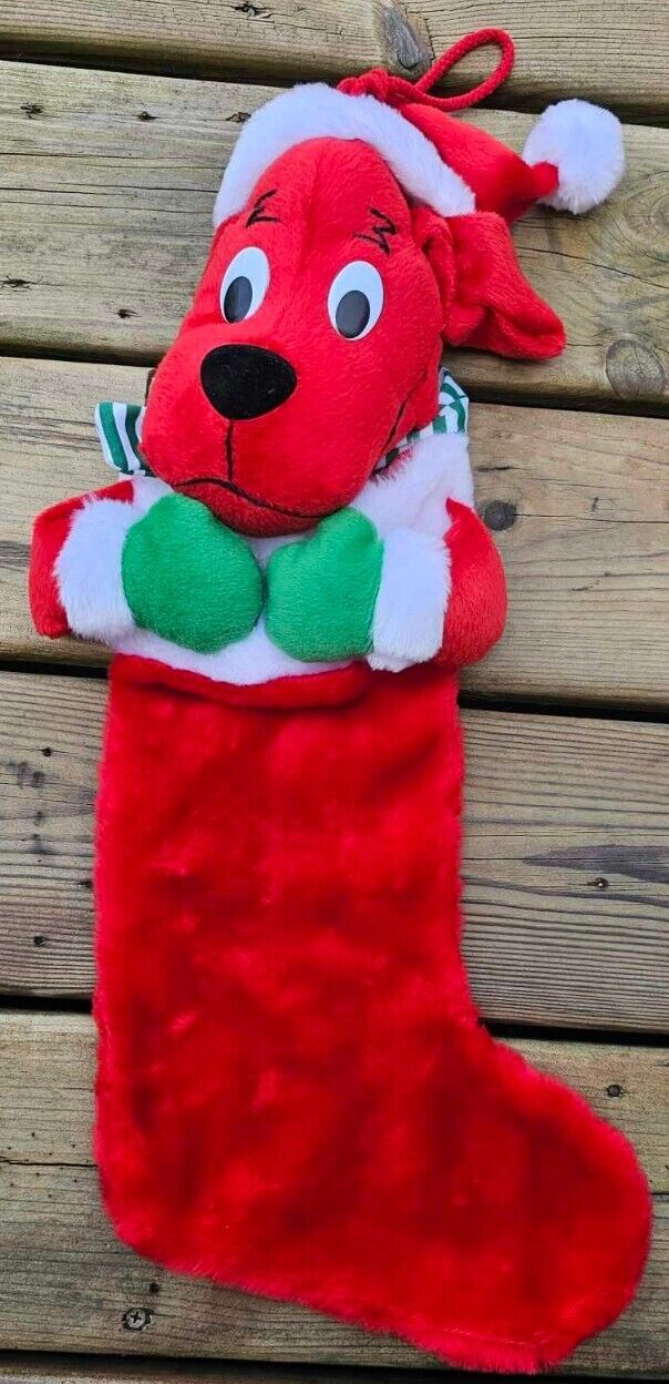 Vtg Clifford The Bug Red Dog Christmas Stocking 3D Plush 21\