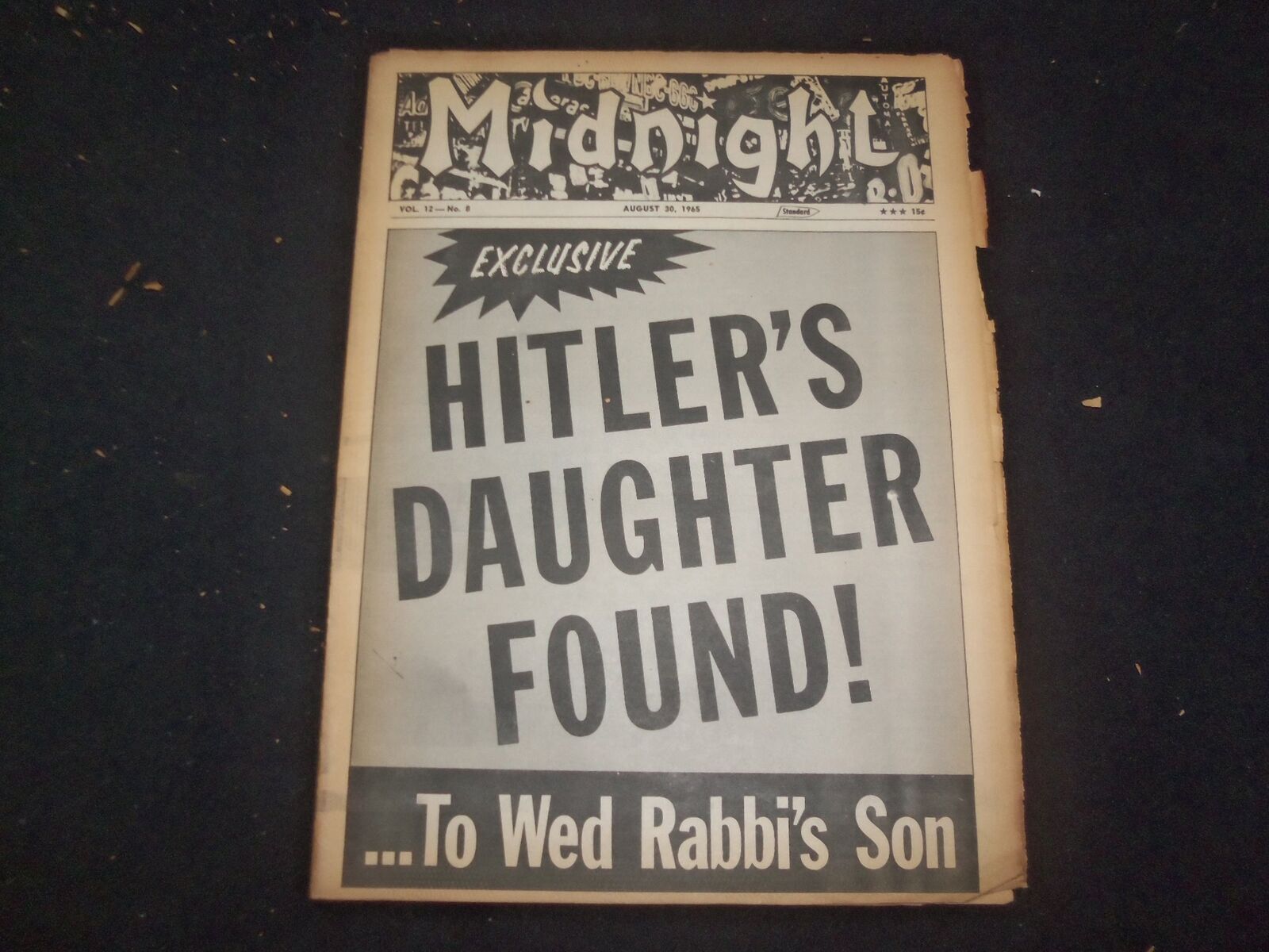 1965 AUGUST 30 MIDNIGHT NEWSPAPER - HITLER\'S DAUGHTER FOUND - NP 7347