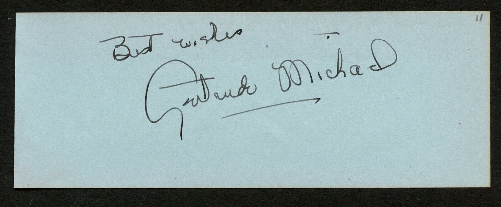 Gertrude Michael d1964 signed autograph 2x5 cut Actress Murder at the Vanities